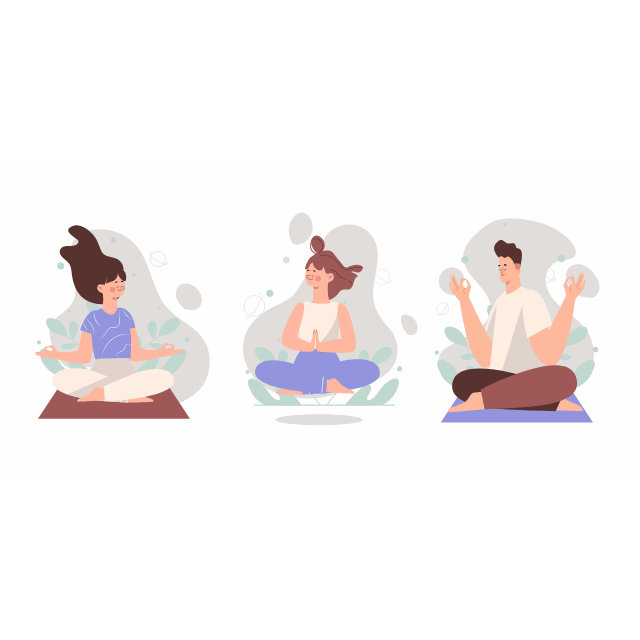people meditating